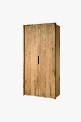 Zweitrüriger Kleiderschrank aus Eiche massiv naturöl